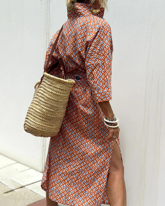 Kleid Mit Seitenschlitz Hemd