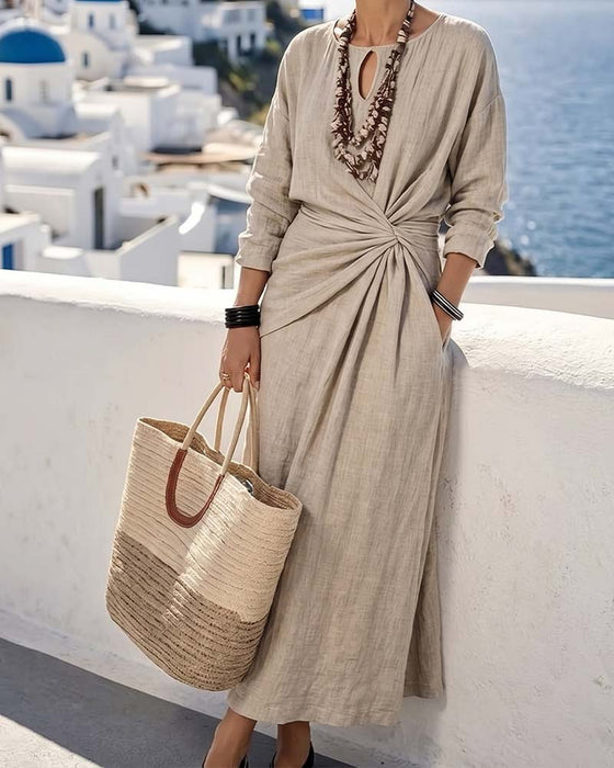 Kleid Hollow Out Seite Twist Knoten