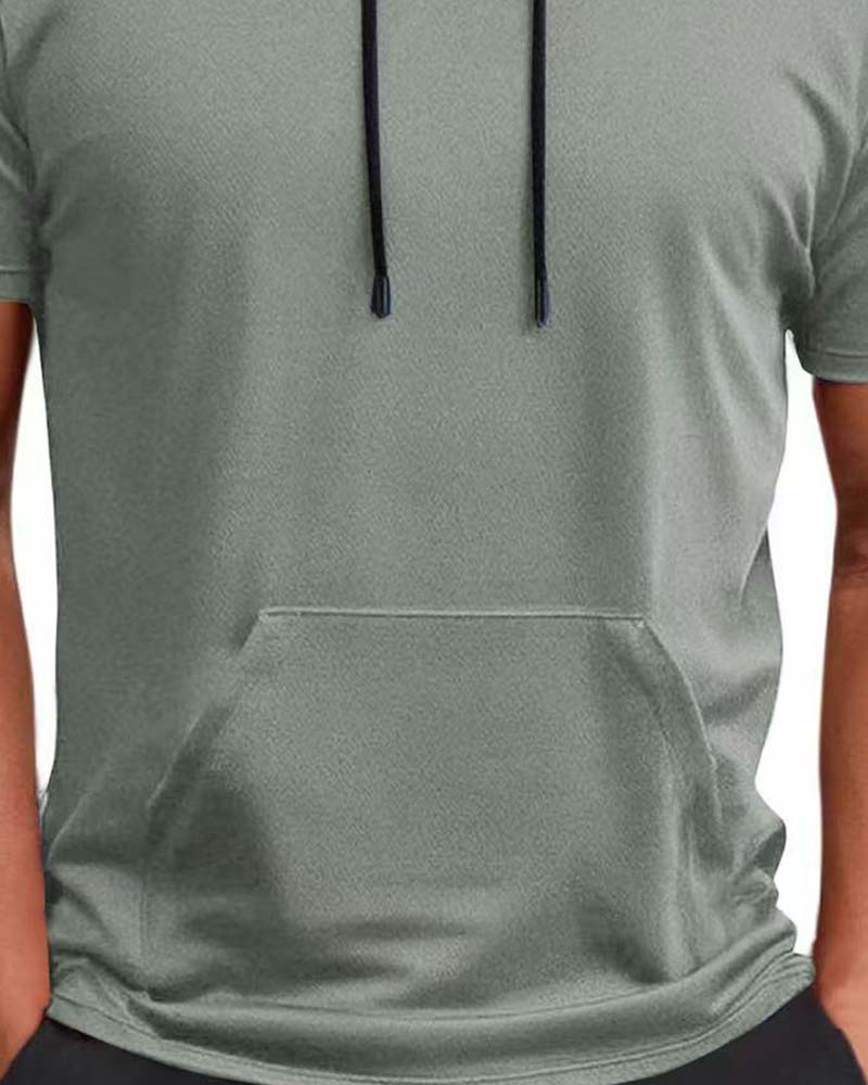 T-Shirt Kapuze Schnell Trocknen Kurzarm