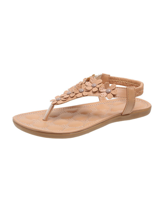 Strandsandalen mit 3D-Blumen