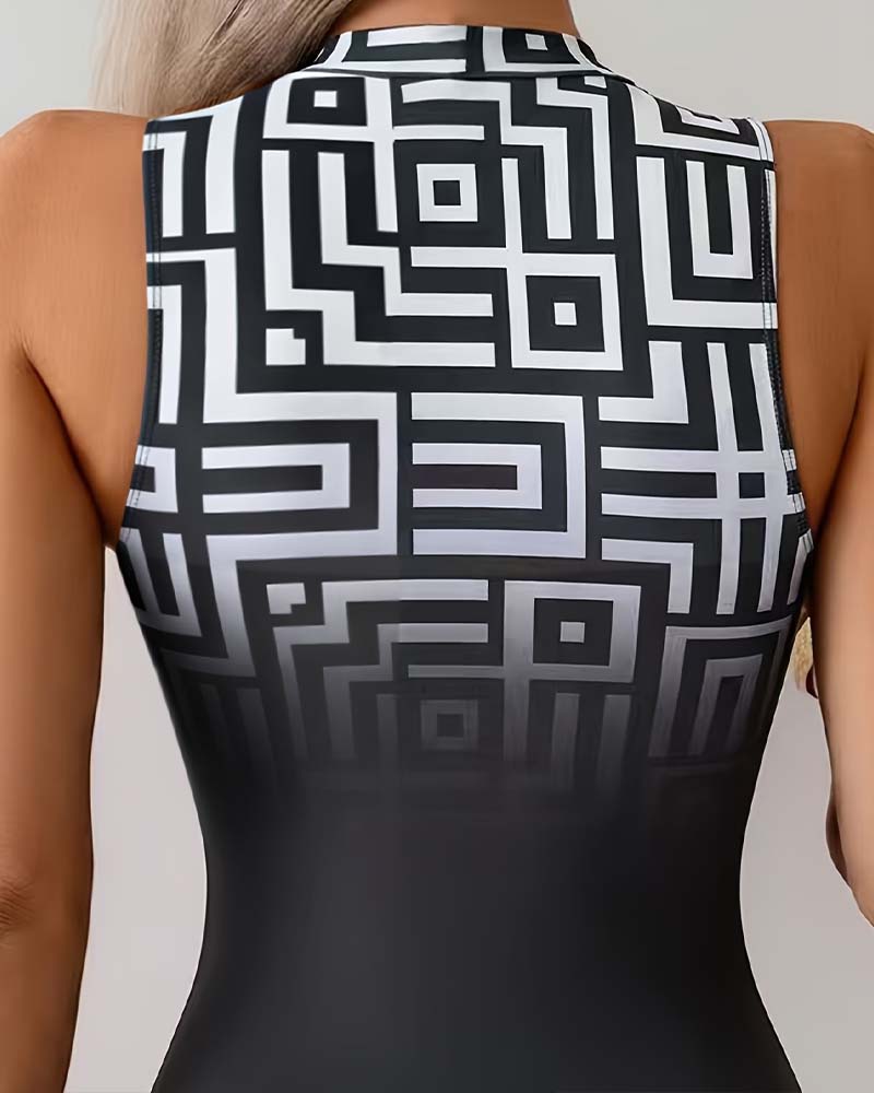 Einteiler Verlauf Geometrisch Ärmellos