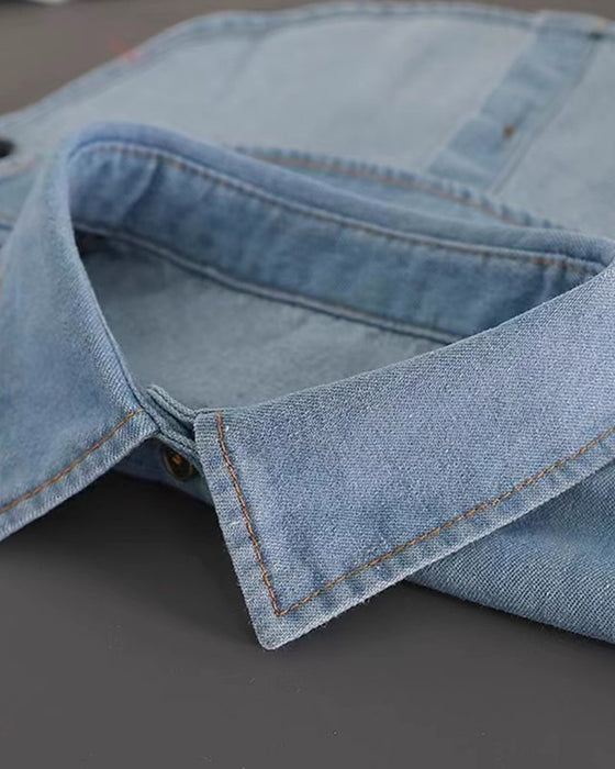 Kragen Klassisch Edgy Denim Falsch