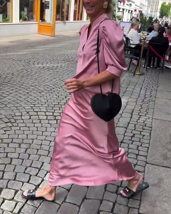 Puffärmel-Bluse mit Stehkragen