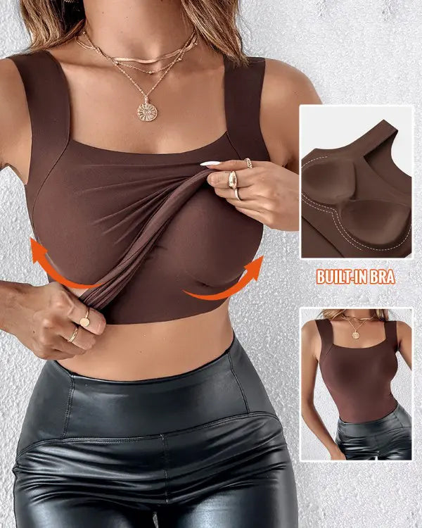 🔥Shapewear-Top mit U-Ausschnitt und integriertem BH