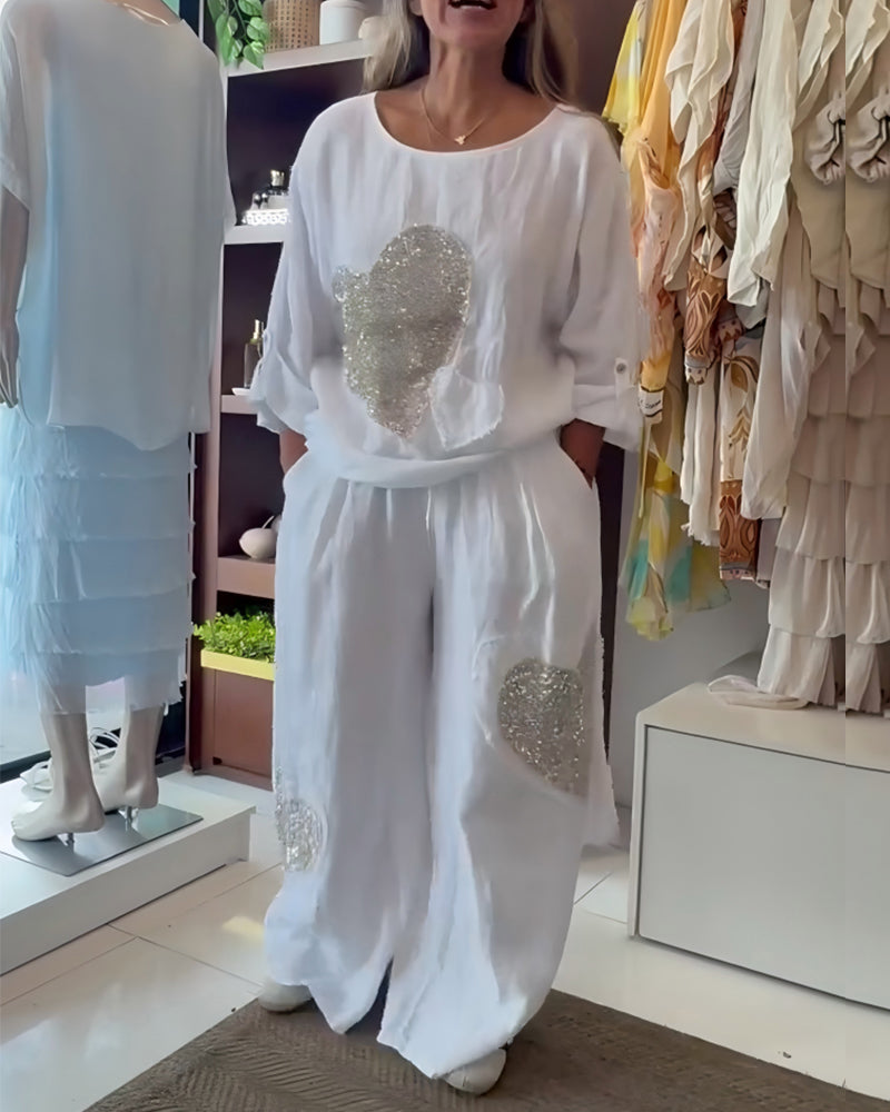 Set Einfach Paillette Herz