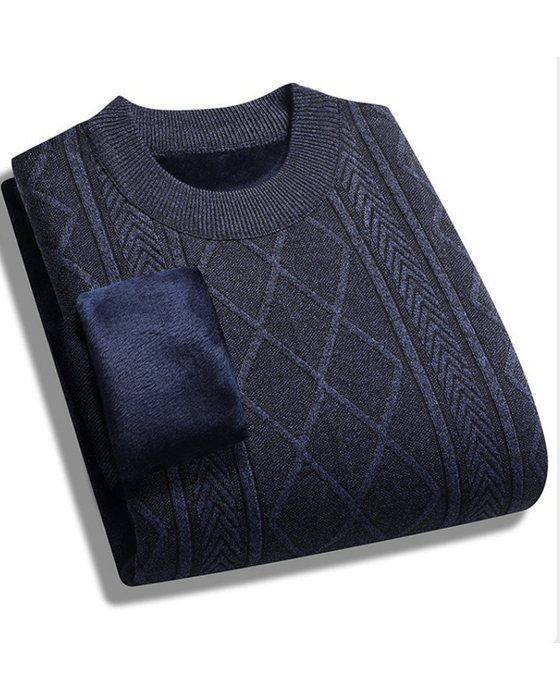 Pullover HerrenS Winter Flauschgefütterter Warmer Gestrickter