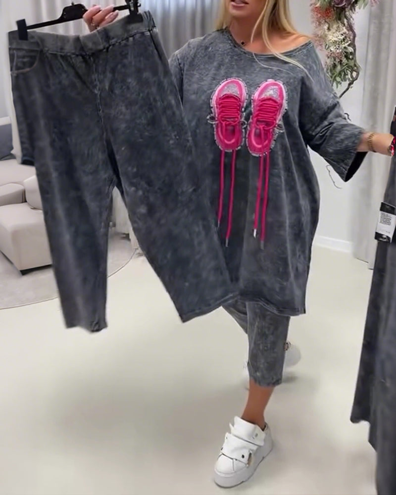 Set Sneaker Druck Lässig