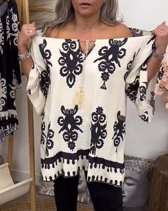 Bluse mit Off-the-Shoulder-Ausschnitt und lockerem Fit