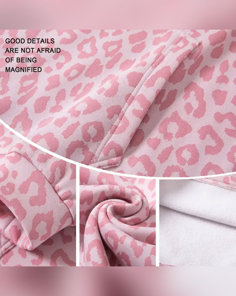 Hoodie Kapuze Leopard Tasche Locker