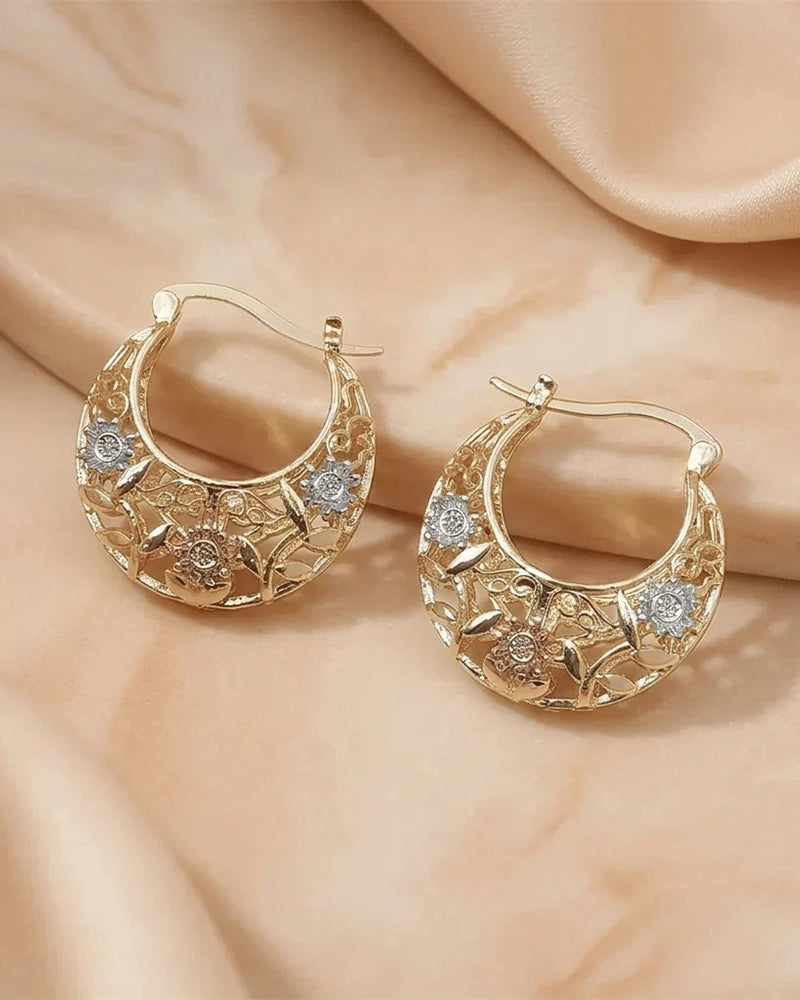 Ohrringe Vintage Blumen‑Creolen