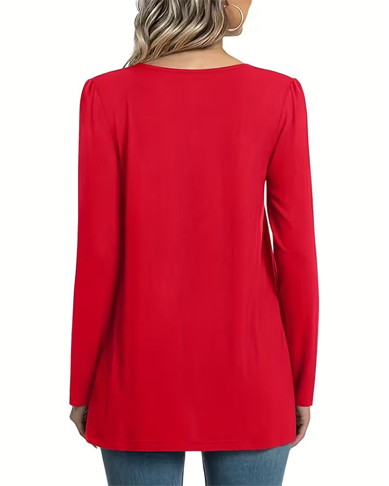 Top bequem integrierter BH plissiert casual