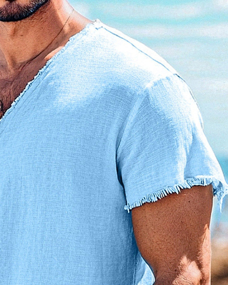 T-Shirt Herren Uni Kurzarm