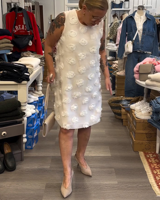 Kleid Temperament Ärmellos Dreidimensionale Blume Gerade
