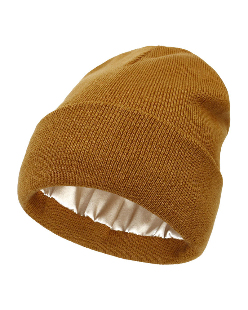 Einfarbige Strickmütze
