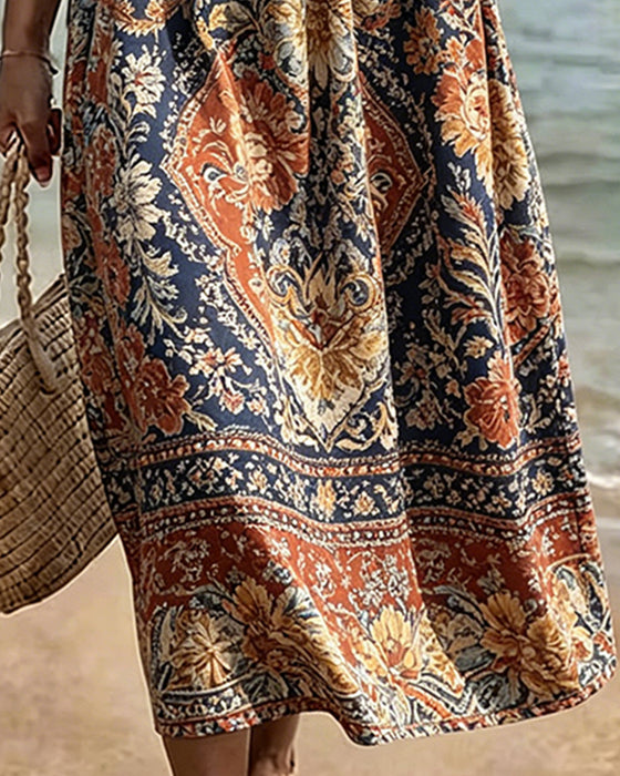 Kleid Rundhals Bohemian