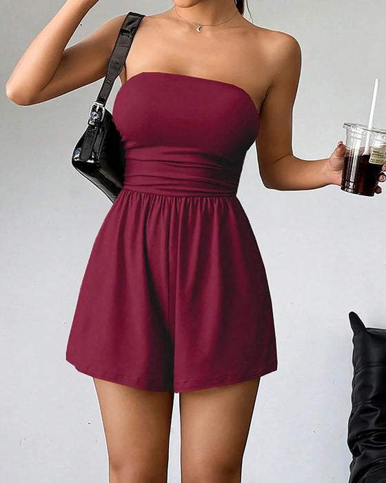 Jumpsuit Bandeau Stil Ein Teil Kurz