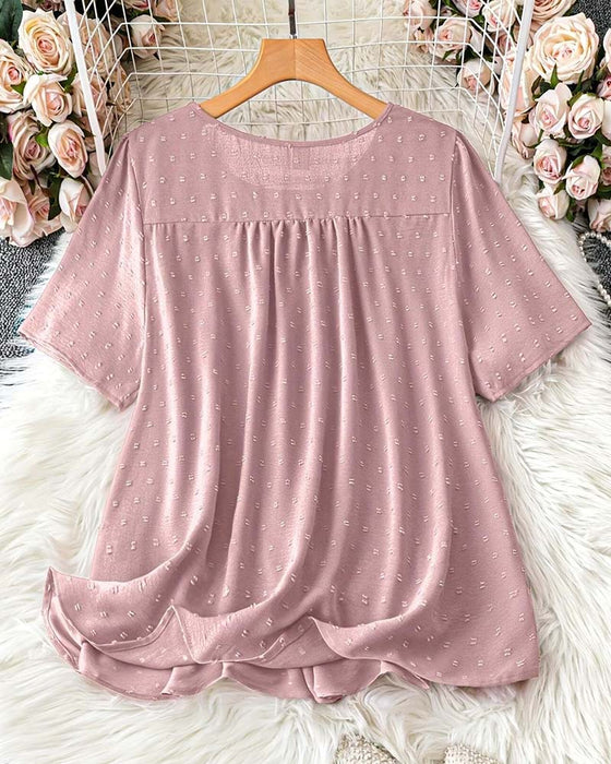 Bluse Rundhals Mode Lässig