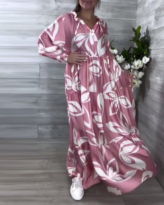 Kleid Weite V-Ausschnitt Casual