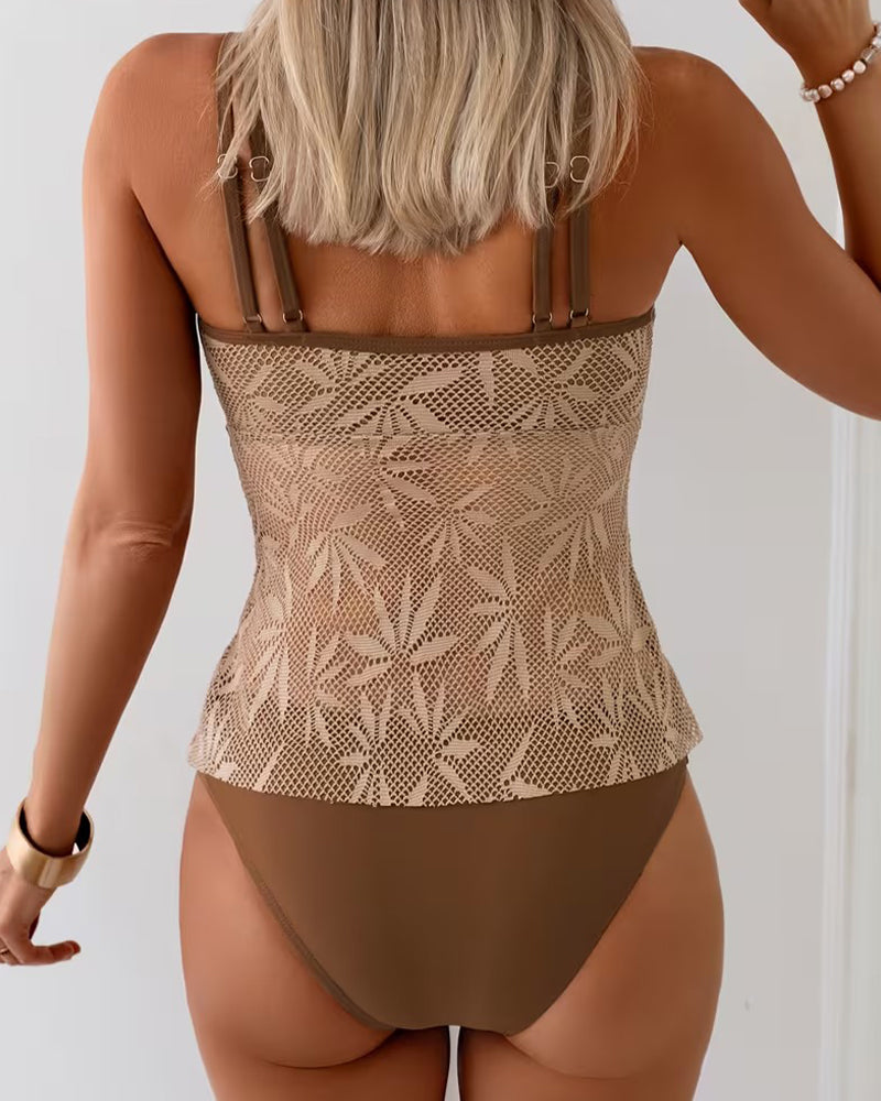 Tankini Spaghettiträger Mesh
