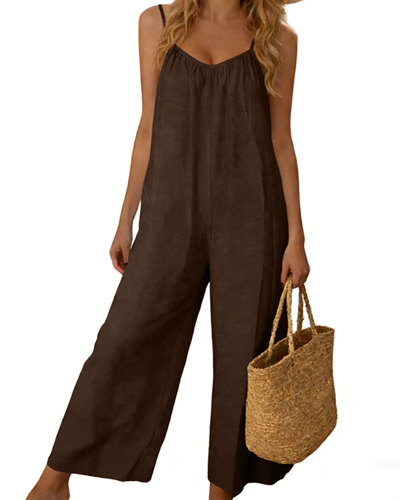 Jumpsuit Dünne Träger Einfarbig