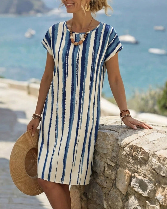 Kleid Vertikaler Streifen Shift