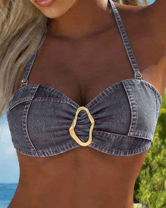 Bikini Strumpfhalter Metallschließe zweiteilig
