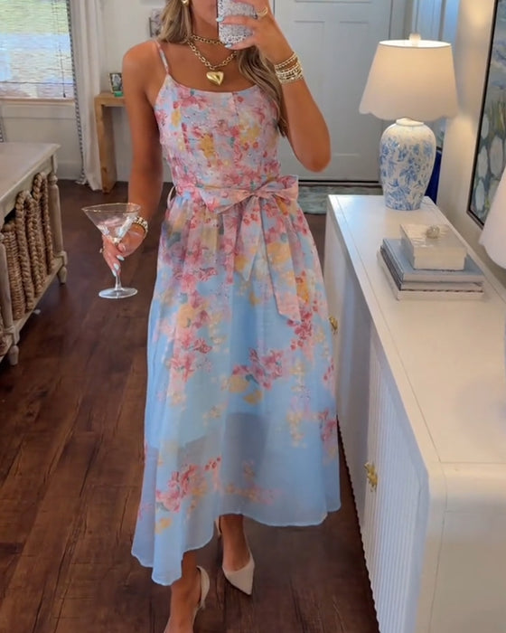 Kleid Spaghettiträger Schleife