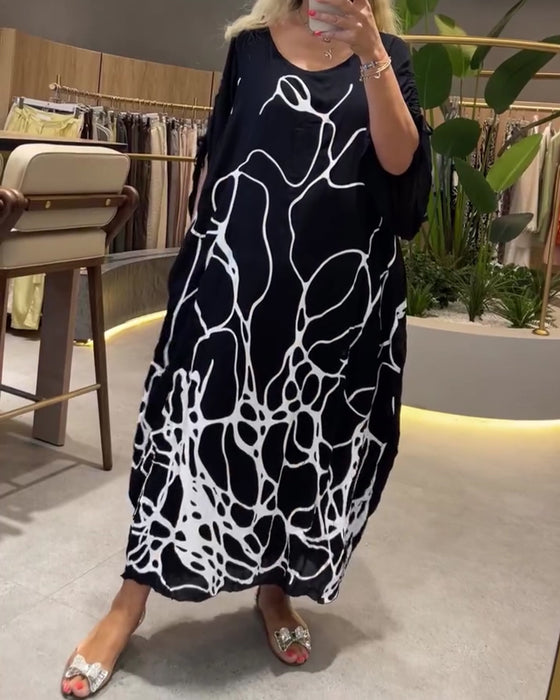 Kleid Rundhals Linie Locker