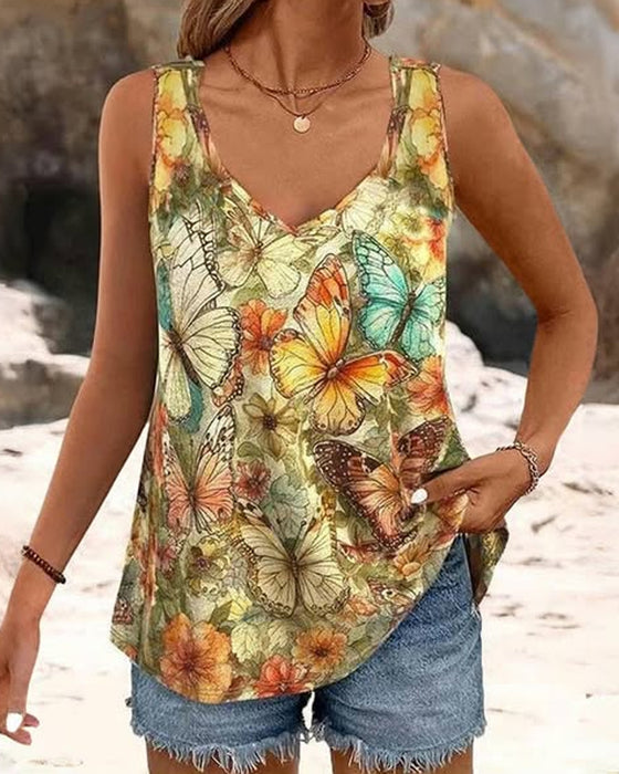 Vest mit Retro-Schmetterlingsdruck