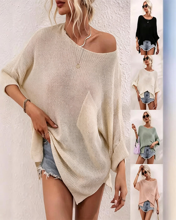 Pullover Einfarbig Mit Tasche
