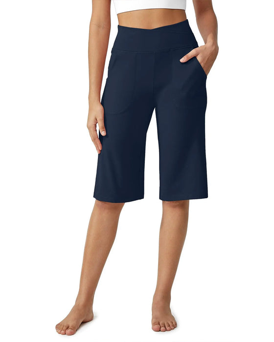 Lässige Shorts Mit Mittelbund, Halblang