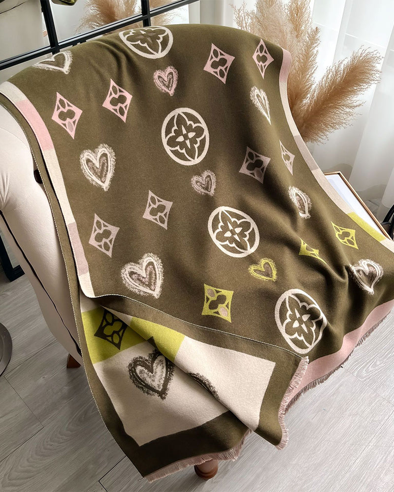 Schal Herz Geometrisch Mode Warm