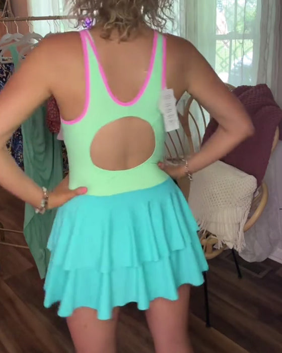 Badekleid Sport Farbblock