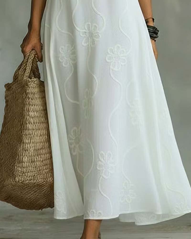 Kleid V-Ausschnitt A-Linie Midi