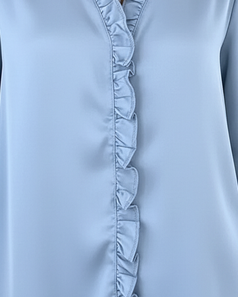 Bluse V-Ausschnitt Modedesign Rüsche