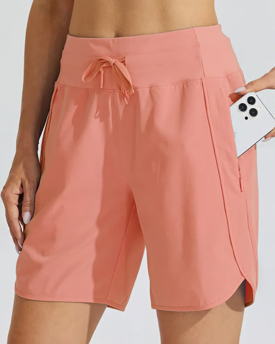 Hoher Taillenbund Sportshorts Mit Bauchkontrolle