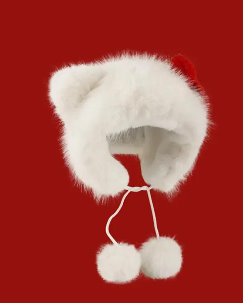 Hut Niedlich Katzenohr Design Pom Pom Deko Plüsch
