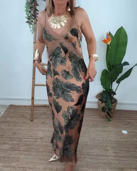 Kleid V-Ausschnitt Blumenspitze