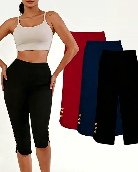 Leggings Einfarbig Schmal Geschnitten Gekürzt