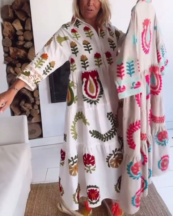 Kleid Blumen Grafischer Druck