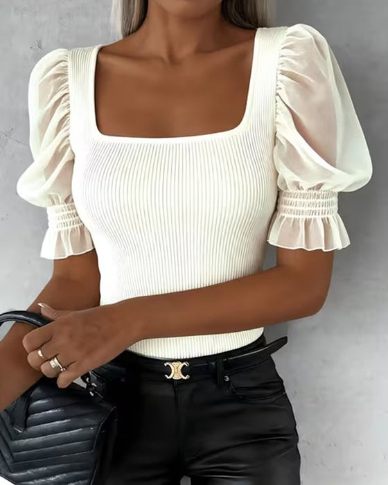 Lässige Bluse mit Puffärmeln