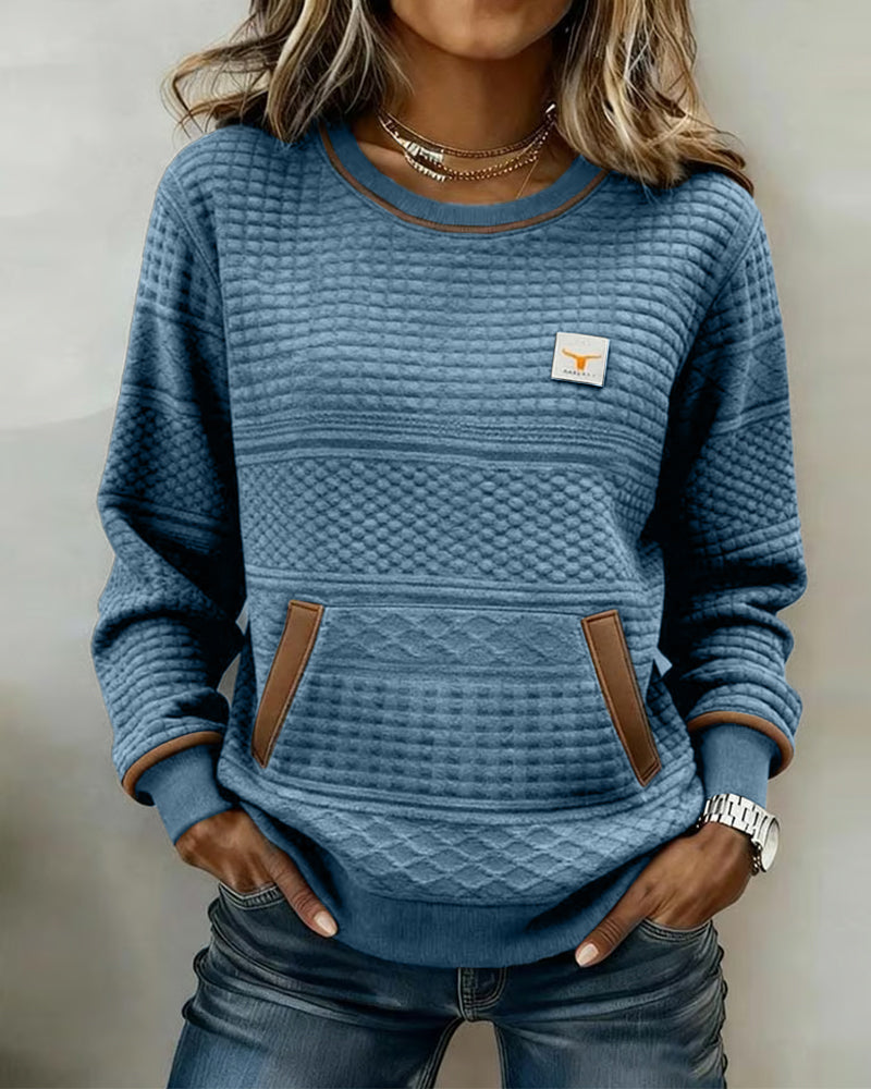 Sweatshirt mit Rundhalsausschnitt und Color-Blocking