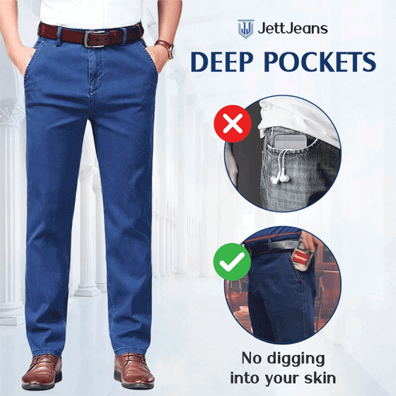 Herren Klassische Gerade Passform Stretchjeans