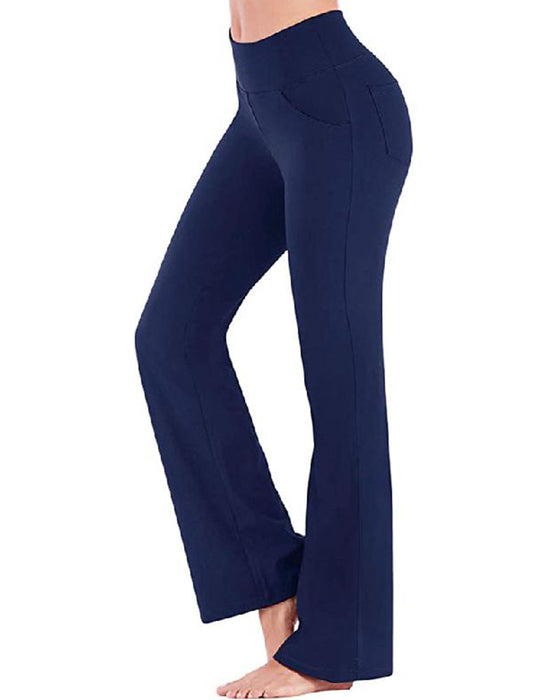 Hose Damen Hohe Taille Ausgestelltes Bein Yoga