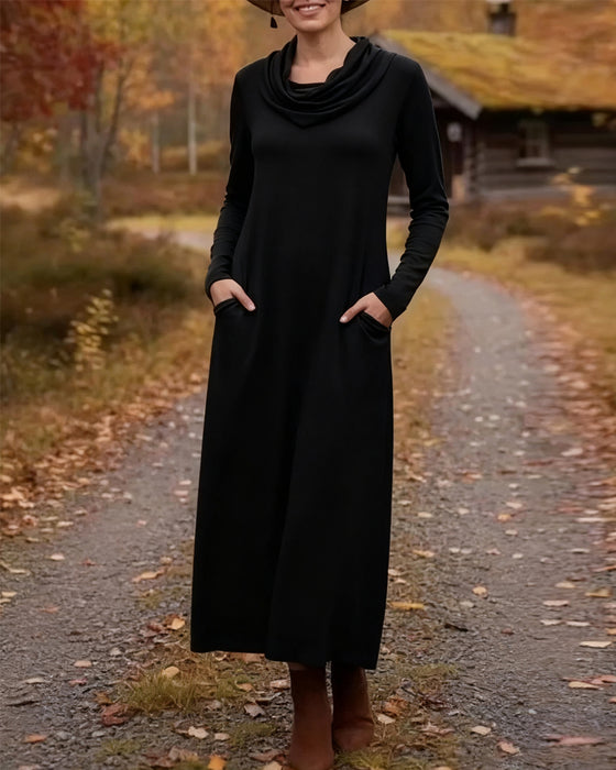 Kleid lässig einfache einfarbige Tasche