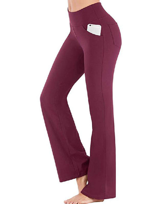 Hose Damen Hohe Taille Ausgestelltes Bein Yoga