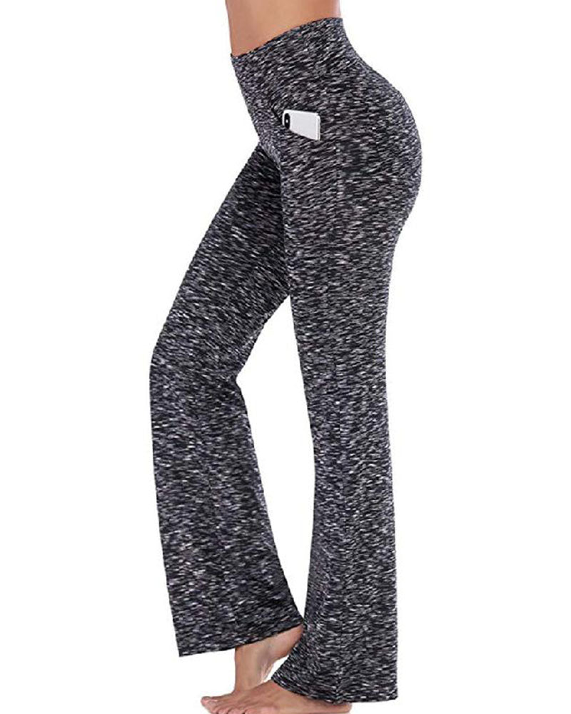 Hose Damen Hohe Taille Ausgestelltes Bein Yoga