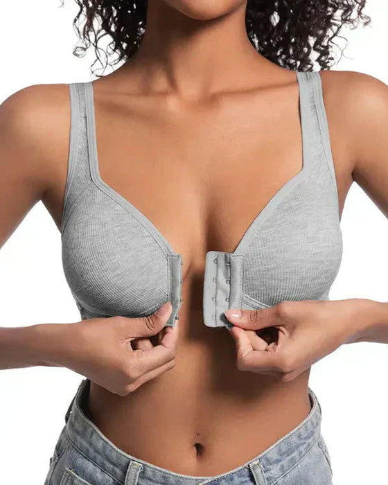 Verstellbarer Frontverschluss Push-up-BH. Bügellos, nahtlos mit Seitenverstärkung für den täglichen Gebrauch, Frühling-Sommer Komfort.