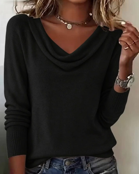 Modischer Langärmeliger Pullover Mit Plüschkragen