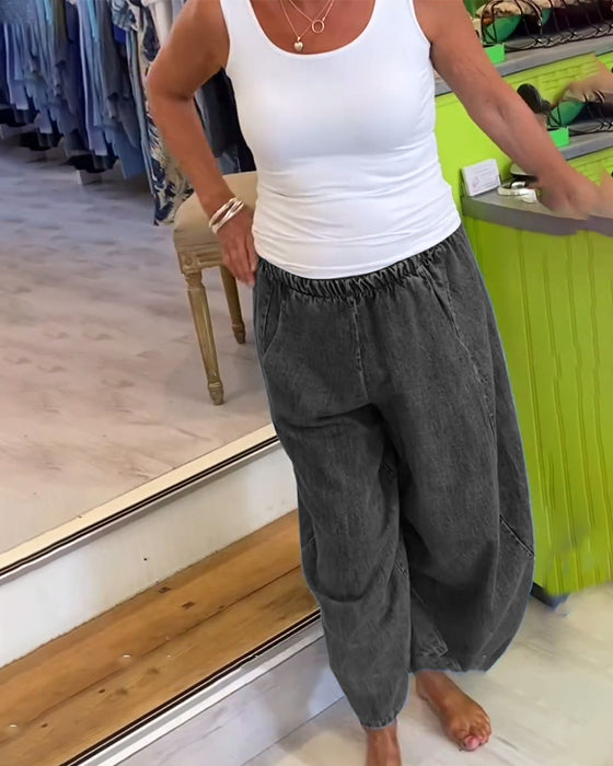 Jeans mit elastischem Bund im lässigen Stil
